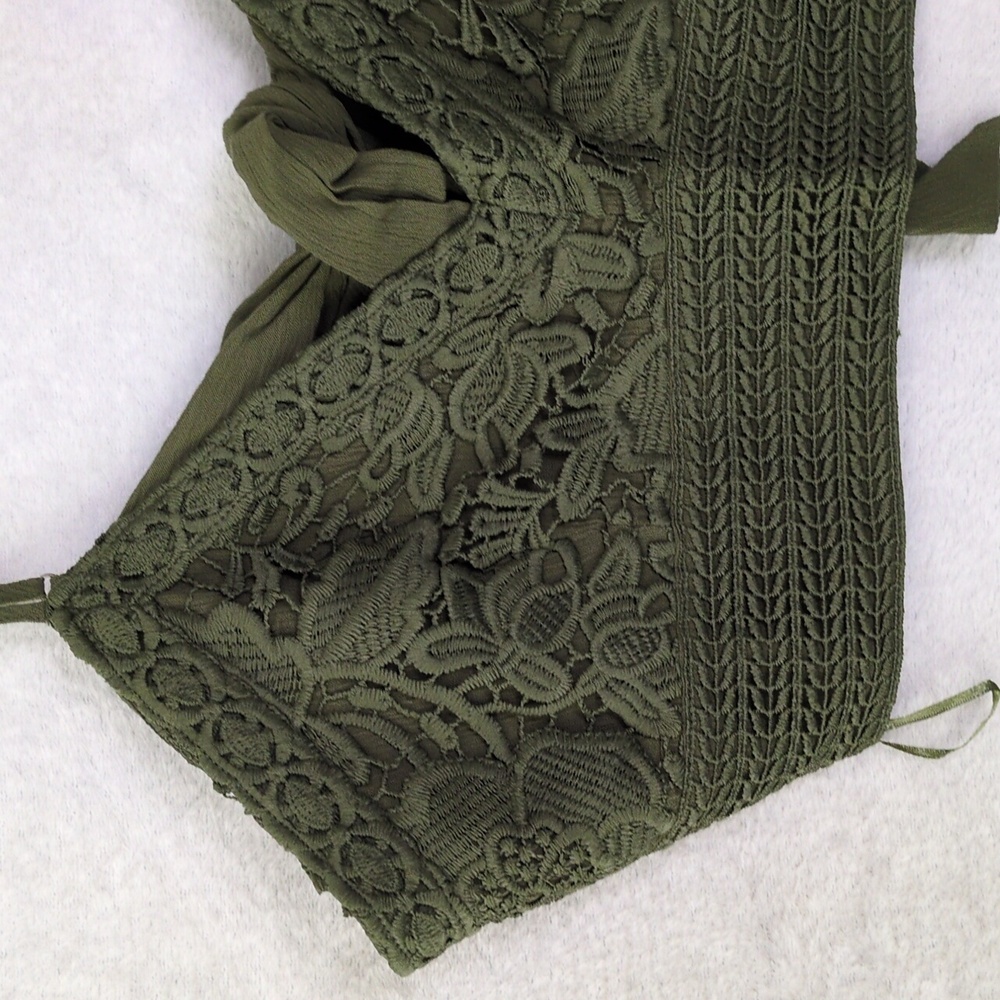 Aeropostale Women's Green Lace‎ Boho Crop Top Size XL - Picture 2 of 7